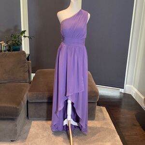 Women’s Purple One Shoulder High Low Prom Party Bridesmaid Dress Size 6